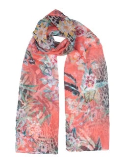 Women's Floral And Animal Print Lightweight Scarf