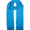 Women's Plain Tweed-Effect Midweight Scarf With Tassels
