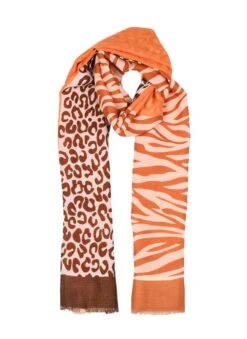 Women’s Leopard And Zebra Print Lightweight Scarf -Dents Luxury Accessories Sales 4 2618Orange