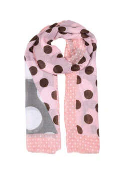 Women’s Multi-Spot Print Lightweight Scarf With Border