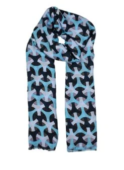 Women’s Geometric Print Lightweight Scarf -Dents Luxury Accessories Sales 4 2620Blue