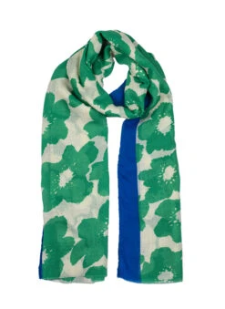 Women’s Abstract Floral Print Lightweight Scarf With Border