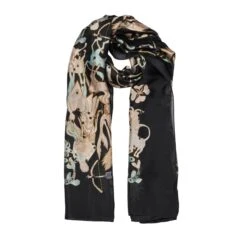 Women’s Zodiac-Print Silk-Like Lightweight Scarf -Dents Luxury Accessories Sales 4 2623 Black