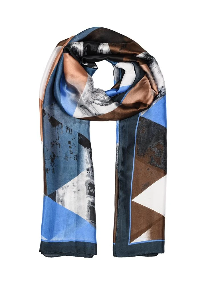 Women’s Abstract Geometric Print Silk-Like Lightweight Scarf 1 Women’s Abstract Geometric Print Silk-Like Lightweight Scarf