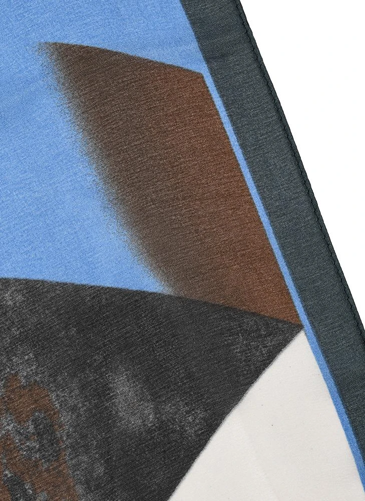 Women’s Abstract Geometric Print Silk-Like Lightweight Scarf 2 Women’s Abstract Geometric Print Silk-Like Lightweight Scarf - Image 2