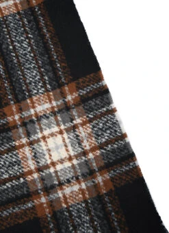 Women’s Chunky Plaid Check Blanket Scarf With Fringe Ends -Dents Luxury Accessories Sales 4 2626BlackA