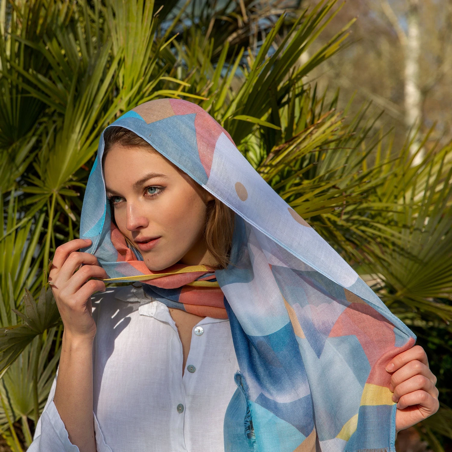 Women’s Large Abstract Print Lightweight Scarf 2 Women’s Large Abstract Print Lightweight Scarf - Image 2