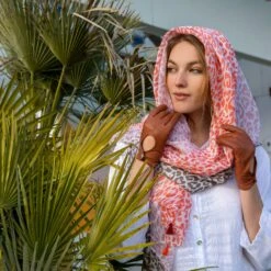 Women’s Leopard Print Lightweight Scarf With Tassels -Dents Luxury Accessories Sales 4 2655Orange 7 3008Cognac 2