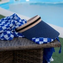 Women’s Small Checkerboard Check Lightweight Scarf With Tassels -Dents Luxury Accessories Sales 4 2656Royal 3 1365Navy 3 98e0e792 a2a8 4dca b1c0 9ed33fb57f34