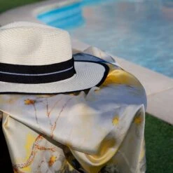 Women’s Straw Fedora Hat With Striped Black Ribbon -Dents Luxury Accessories Sales 4 2657Blue 3 1199Ivory