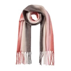 Women’s Stripe Blanket Scarf With Tassels -Dents Luxury Accessories Sales 4 2659 Candy Floss Charcoal