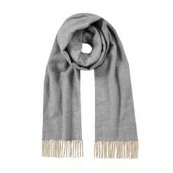 Women’s Herringbone Scarf With Tassels -Dents Luxury Accessories Sales 4 2663 Dove Grey
