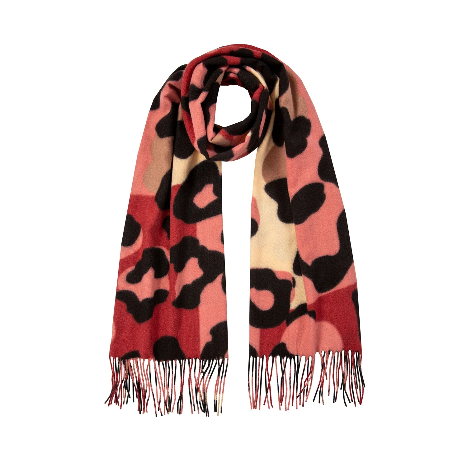 Women’s Colourful Leopard Print Scarf With Tassels 1 Women’s Colourful Leopard Print Scarf With Tassels