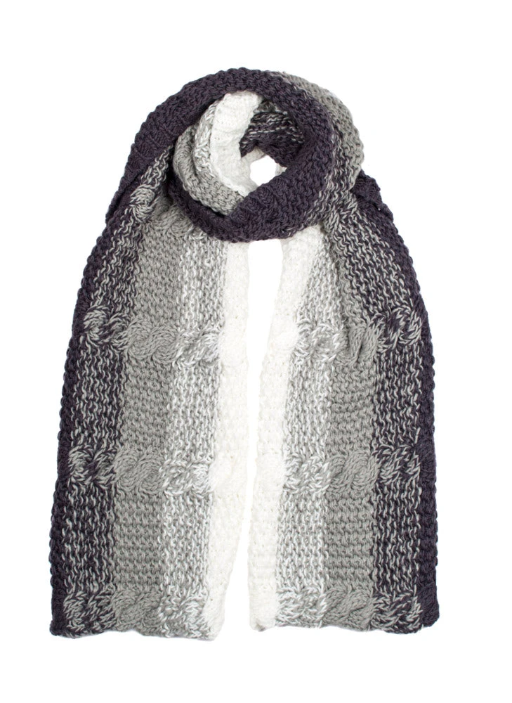 Women’s Multi-Colour Ombre Cable Knit Scarf 2 Women’s Multi-Colour Ombre Cable Knit Scarf - Image 2