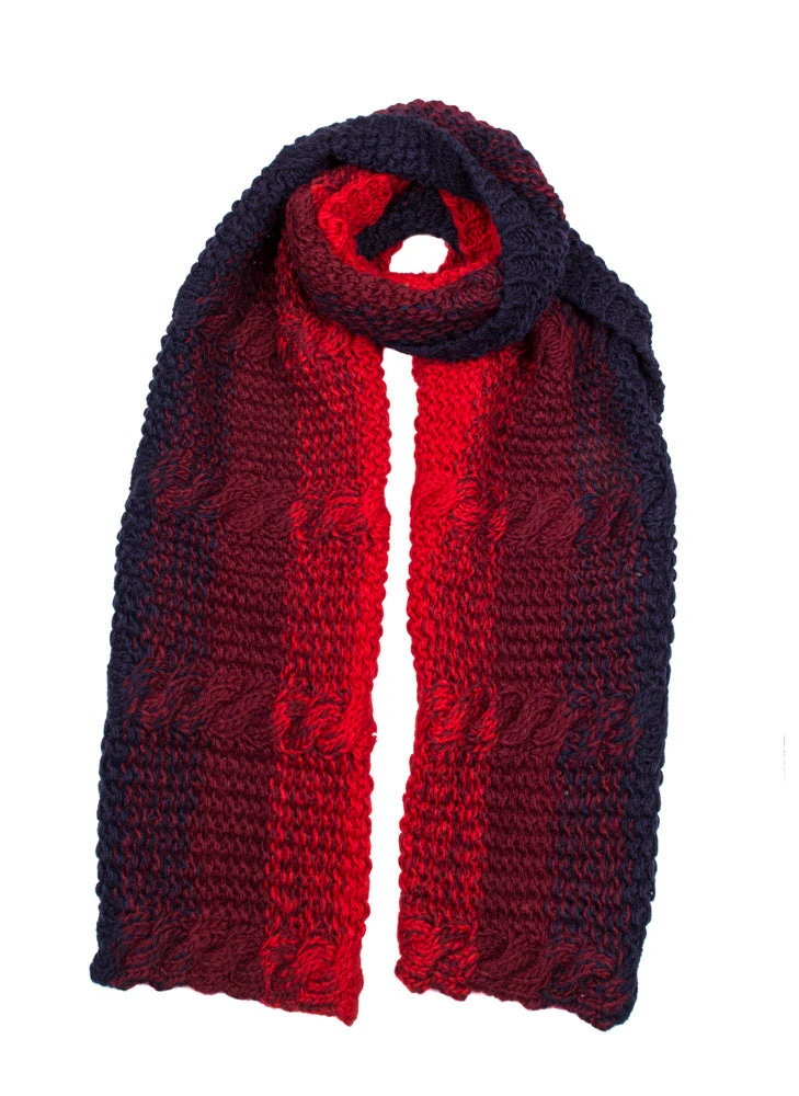 Women’s Multi-Colour Ombre Cable Knit Scarf 1 Women’s Multi-Colour Ombre Cable Knit Scarf