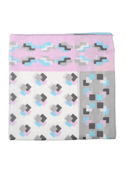 Women's Geometric Cube Print Square Scarf -Dents Luxury Accessories Sales 4 2800SkyC