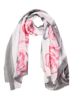 Women's Rose And Lily Print Lightweight Scarf