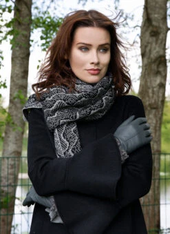 Women's Reptile Pattern Knitted Scarf -Dents Luxury Accessories Sales 4 2831
