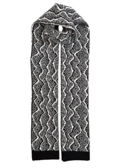 Women's Reptile Pattern Knitted Scarf -Dents Luxury Accessories Sales 4 2831BlackandWinterWhite