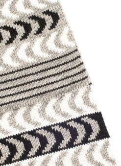 Women's Chevron Pattern Knitted Scarf -Dents Luxury Accessories Sales 4 2833DoveBlackDetailWeb