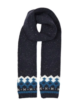 Women’s Jacquard Fair Isle Knitted Scarf With Marl Yarn