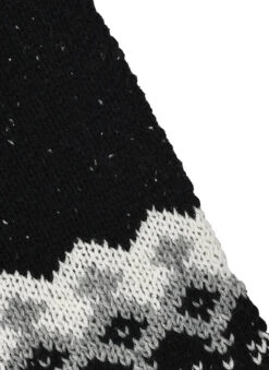 Women’s Jacquard Fair Isle Knitted Scarf With Marl Yarn -Dents Luxury Accessories Sales 4 2848Black