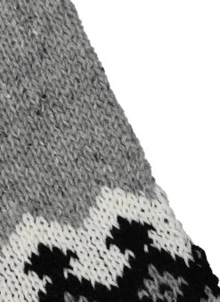 Women’s Jacquard Fair Isle Knitted Scarf With Marl Yarn -Dents Luxury Accessories Sales 4 2848DoveGrey