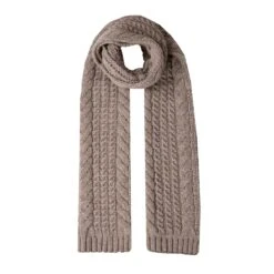 Women’s Cable Knit Scarf With Marl Yarn 14 Women’s Cable Knit Scarf With Marl Yarn -Dents Luxury Accessories Sales 4 2856 Oatmeal