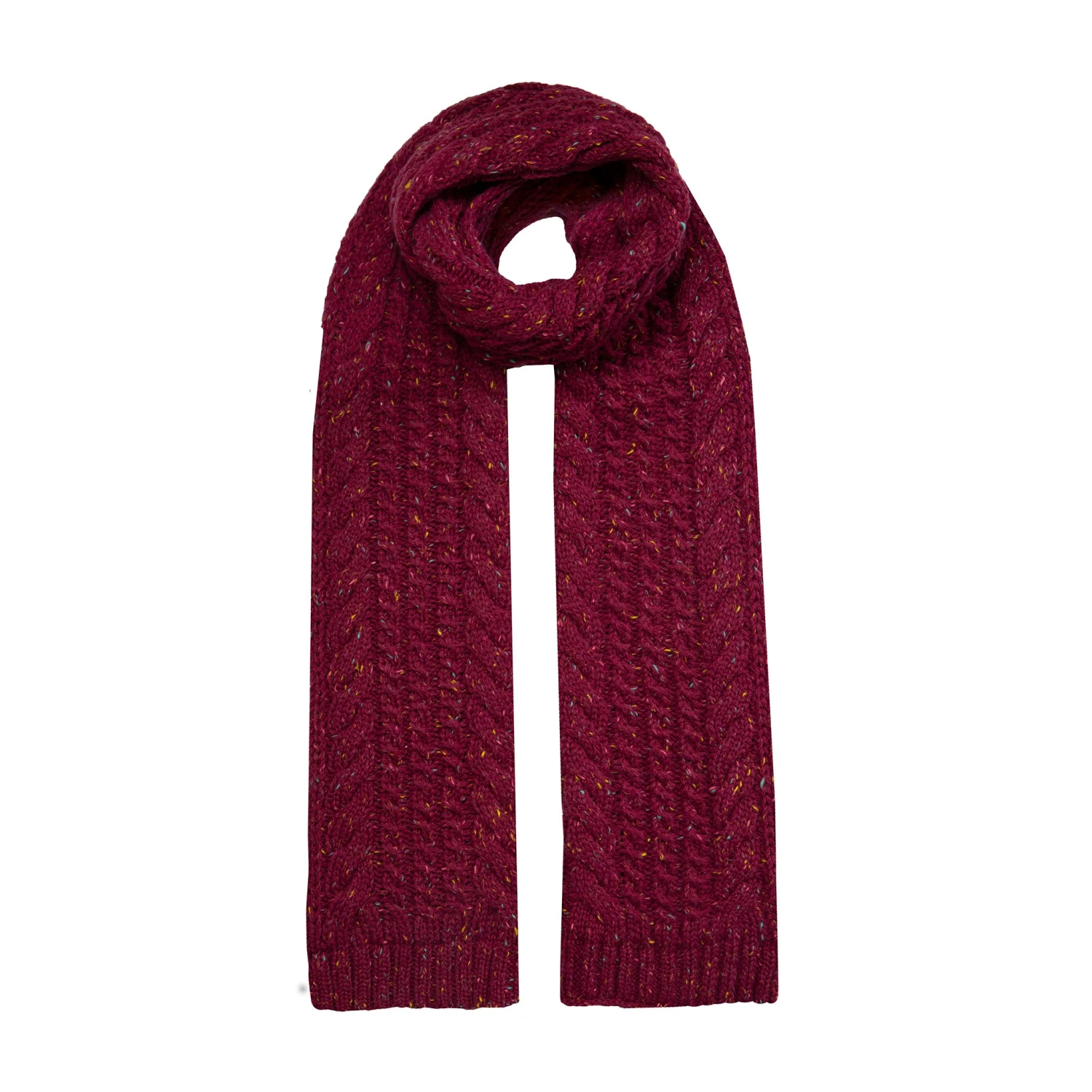 Women’s Cable Knit Scarf With Marl Yarn 1 Women’s Cable Knit Scarf With Marl Yarn