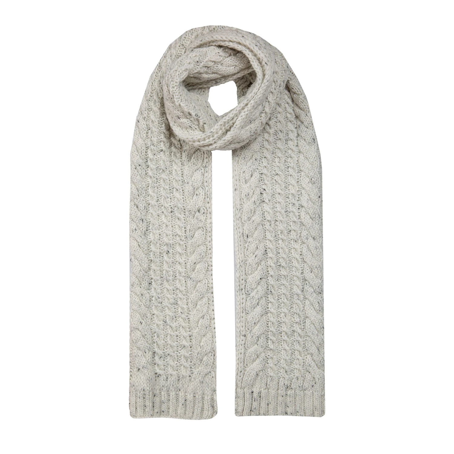 Women’s Cable Knit Scarf With Marl Yarn 5 Women’s Cable Knit Scarf With Marl Yarn - Image 5