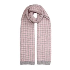 Women’s Jacquard Knitted Scarf With Dogtooth Pattern
