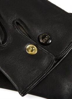 Men's Three-Point Wool-Lined Leather Officer's Gloves -Dents Luxury Accessories Sales 5 1510 20black 201