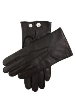 Men's Three-Point Red Cashmere-Lined Leather Gloves -Dents Luxury Accessories Sales 5 1539 black