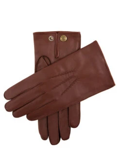 Men's Three-Point Red Cashmere-Lined Leather Gloves -Dents Luxury Accessories Sales 5 1539 english tan