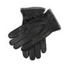 Men’s Three-Point Cashmere-Lined Deerskin Leather Gloves With Cashmere Cuffs