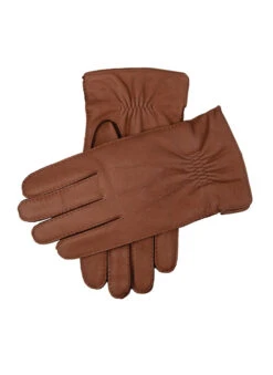 Men's Handsewn Three-Point Cashmere-Lined Deerskin Leather Gloves -Dents Luxury Accessories Sales 5 1544Havana