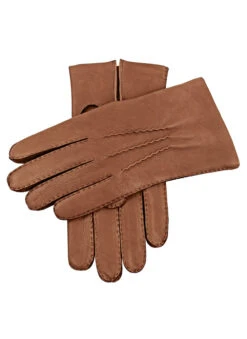 Men's Handsewn Three-Point Cashmere-Lined Deerskin Gloves -Dents Luxury Accessories Sales 5 1545 Havana