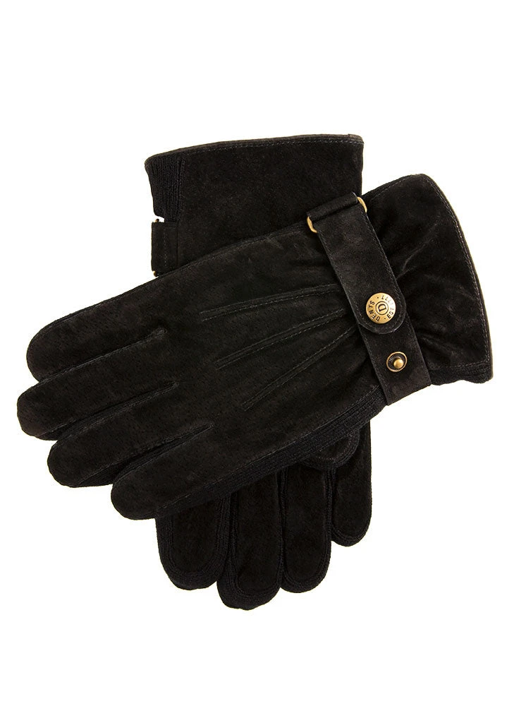 Men's Three-Point Fleece-Lined Suede Gloves 6 Men's Three-Point Fleece-Lined Suede Gloves - Image 6