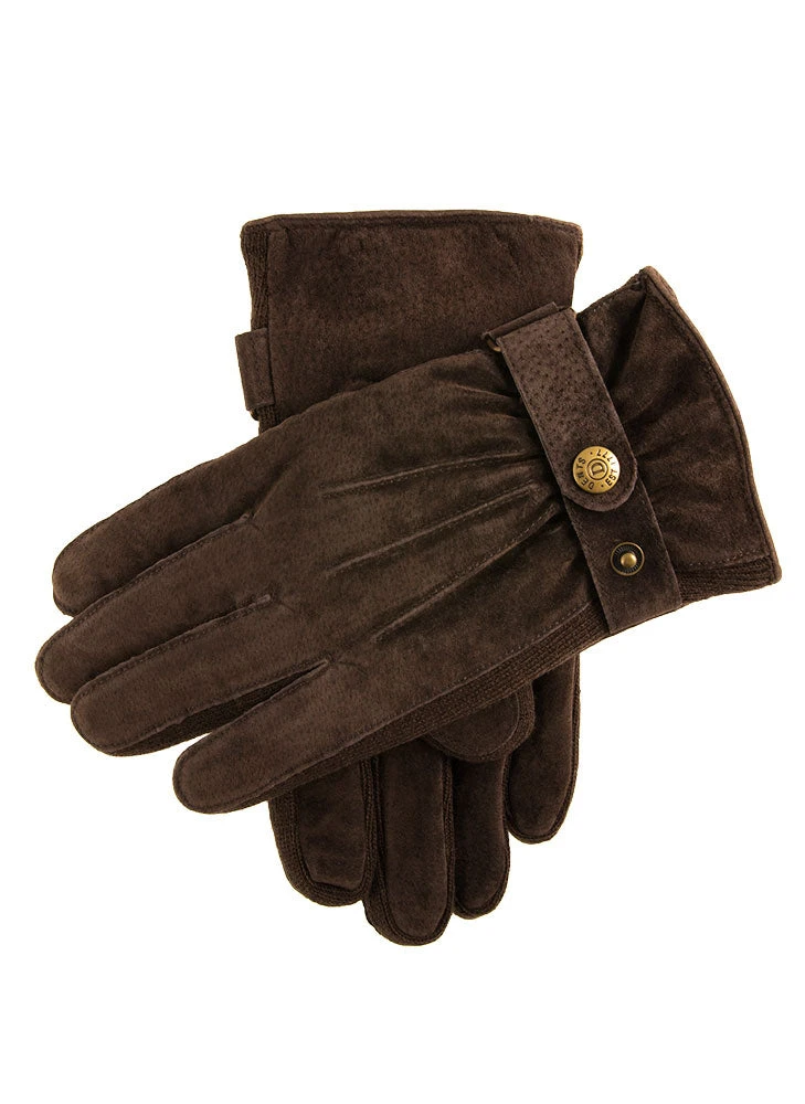 Men's Three-Point Fleece-Lined Suede Gloves 1 Men's Three-Point Fleece-Lined Suede Gloves