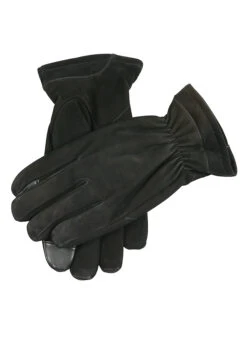 Men's Touchscreen Wool-Lined Leather Gloves With Elasticated Cuffs -Dents Luxury Accessories Sales 5 1620 BLACK 31f42a0f beba 4461 b9a5 43261aff82fc
