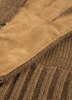 Men's Cashmere Knitted Gloves With Suede Palm Patch -Dents Luxury Accessories Sales 5 4522 20camel 201 69b38a24 fc8d 4c44 9319 c2cfef6c9aef