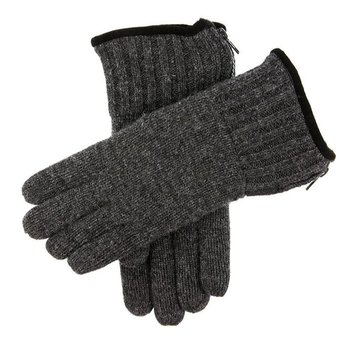 Men's Thinsulate-Lined Knitted Gloves With Zip 2 Men's Thinsulate-Lined Knitted Gloves With Zip - Image 2