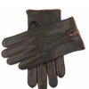 Men's Three-Point Cashmere-Lined Deerskin Leather Gloves