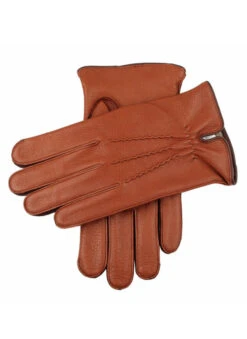 Men's Three-Point Cashmere-Lined Deerskin Leather Gloves -Dents Luxury Accessories Sales 5 7012 20havana bark