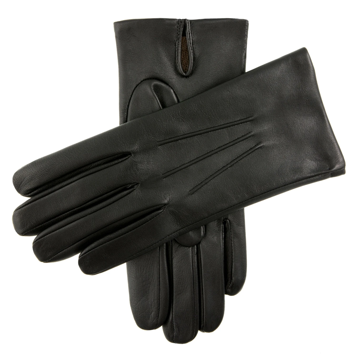 Men's Three-Point Cashmere-Lined Leather Gloves 1 Men's Three-Point Cashmere-Lined Leather Gloves