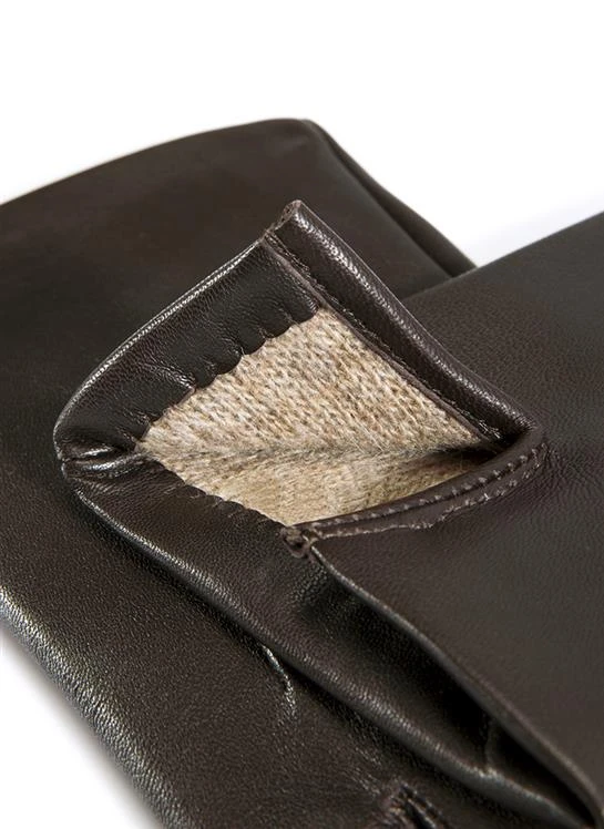 Men's Three-Point Cashmere-Lined Leather Gloves 5 Men's Three-Point Cashmere-Lined Leather Gloves - Image 5