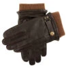 Men's Wool Blend-Lined Leather Gloves With Knitted Cuffs