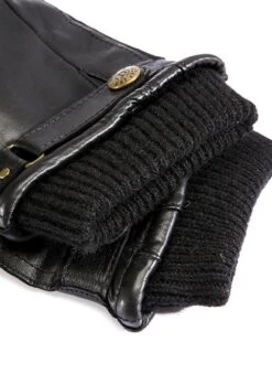 Men's Wool Blend-Lined Leather Gloves With Knitted Cuffs -Dents Luxury Accessories Sales 5 9018 20black 203 2596ab42 44e4 4ec2 a6f3 97fb838a571f