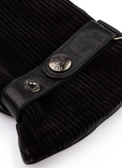 Men's Fleece-Lined Corduroy And Leather Gloves -Dents Luxury Accessories Sales 5 9045 black 2 513c5eca f33d 4dc9 9c0f feafc37d3b30