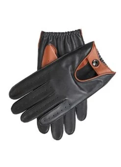 Men's Leather Driving Gloves With Colour Contrast Details -Dents Luxury Accessories Sales 5 9051 20highway 20tan